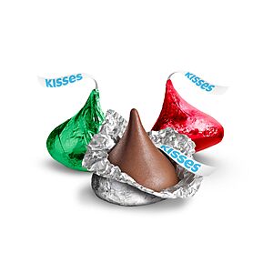 $17.24 AMAZON HERSHEY'S KISSES Milk Chocolate Candy, Christmas Bulk Candy Bag, 35.85 oz