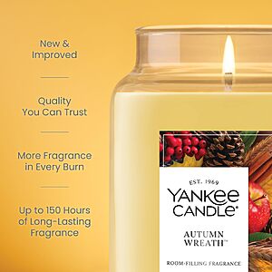 $15.87 AMAZON AC S&S Yankee Candle Autumn Wreath Scented Candle, 22oz Large Jar