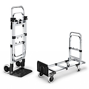 Silvel 600-lb Capacity 2-in-1 Convertible Hand Truck & Dolly Cart w/ Expandable Base $109.99 + Free Shipping