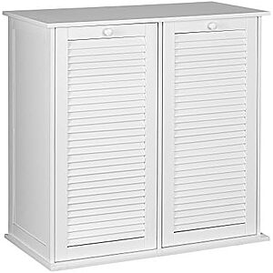 $42.12* | 30" Household Essentials Tilt-Out Laundry Sorter Cabinet w/ Shutter Front (White) at Amazon