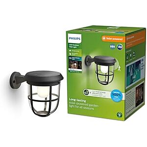 $17.64* | Philips Solar LED Ultra-Efficient Wall Lantern w/ Dusk to Dawn Sensor at Amazon