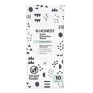 [SnS, AC] $0.89* | 10-Ct The Honest Company Multi-Use Baby Wipes (Pattern Play) at Amazon