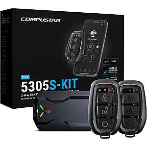 Compustar - CSX5305S-KIT 2-Way Remote Starter, 3,000-ft Range, Smartphone Control, DroneMobile, Installation Included - Black $399.99 Bestbuy.com