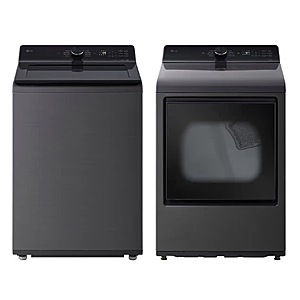 Package - LG - 5.0 Cu. Ft. High-Efficiency Smart Top Load Washer with Easy Unload and 7.3 Cu. Ft. Smart Electric Dryer with Sensor Dry - Platinum Black $1659.98 Bestbuy.com