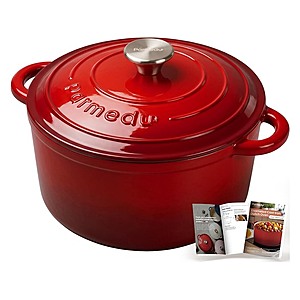 $19.19 | Parmedu 5.5QT Enameled Cast Iron Dutch Oven for Sourdough Bread at Woot!