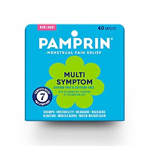 40-Count Pamprin Multi-Symptom Menstrual Pain Relief Caplets $4.27 w/ S&S + Free Shipping w/ Prime or on $35+