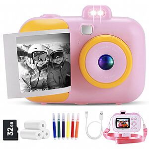Dual Lens Instant Print Camera w/ 1080P Video & Thermal Printing for Kids $11.99 + Free Shipping w/ Prime or on $35+