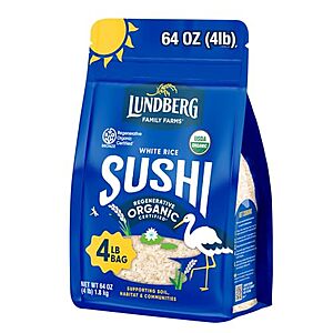 $9.22 | 64-Oz Lundberg Family Farms, Organic Sushi Rice at Amazon