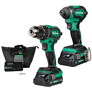 $129, Lowe's, Metabo HPT MultiVolt 18-volt 2-Tool Brushless Power Tool Combo Kit with Soft Case (2-Batteries Included and Charger Included)