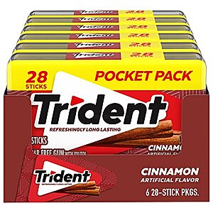 [SnS, AC] $10.87 | 6-Pack 28-Count Trident Sugar Free Gum (Cinnamon) at Amazon