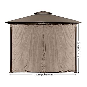 $11.99: ABCCANOPY Gazebo Replacement Privacy Curtain 10' x 10' Gazebo Side Wall (Brown) at Woot!