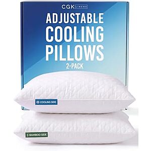 [AC] $27.49* | 2-Pack CGK Queen Adjustable Cooling Pillows at Amazon