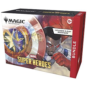 $44.99: Magic: The Gathering Marvel Super Heroes Bundle, 9 Play Boosters & Exclusive Accessories at Amazon