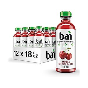 $11.19: 12-Pack 18oz Bai Antioxidant Infused Water Beverage (Zambia Bing Cherry) at Woot!