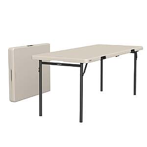 Lifetime Commercial 6' Fold-in-Half Table, 2-pack $109.99 + $9.99 shipping Almond or Black Costco.com