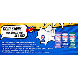 $4.34 S&S AMZ AMAZE Ultra Concentrated Bleach Tablets – Original Scent [32 tablets]