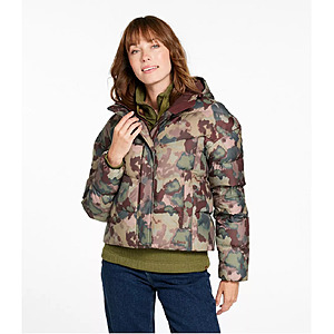 L.L Bean Women's Popham Puffer Jacket (Print, Mauve Taupe Blurred Camo,  Sizes: XXS-L) $54.99 & More + Free Shipping $75+