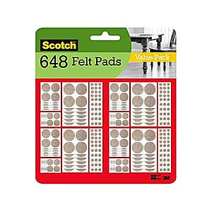 $4.99 | 648-Pc Scotch Felt Pads Value Pack (Beige, Assorted Sizes) at Woot!