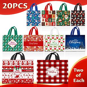 BlessedSeason 20 Pack Christmas Gift Bags Assorted Sizes $13.79
