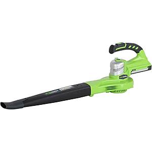 Greenworks 24V Cordless 135 CFM Leaf Blower w/ 2Ah Battery & Charger + free shipping $40