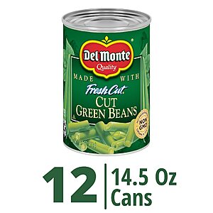 Del Monte Fresh Blue Lake Cut Green Beans Canned Vegetables, Sweet, 14.5 Oz, Pack of 12~$10.44 With S&S @ Amazon