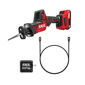 SKIL Power Core 20 Brushless 20 V Compact Reciprocating Saw with 2Ah USB-C Battery and PD 45 W Charger $79.99
