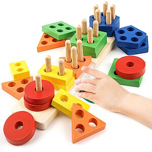 20-Piece Daisiki Wooden Stacking Sensory Toy Set $5.99 + Free Shipping w/ Prime or on $35+
