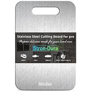 Amazon - Stron-Dura Stainless Steel Cutting Board $9.49/$11.99/$17.99/$29.99 w/ Code