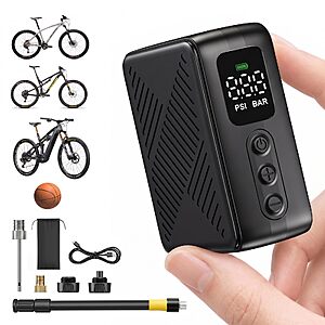 Amazon - Mini Electric Bike Pump for Presta & Schrader Valves $28.49 w/ Code