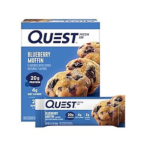 Quest Nutrition Blueberry Muffin Protein bar, 8.48 Oz (Pack Of 4) $4.8
