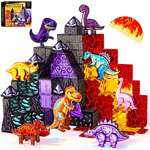 Amazon - GobiDex 100-Pc Dinosaur Magnetic Tiles Set $17.99 w/ Code