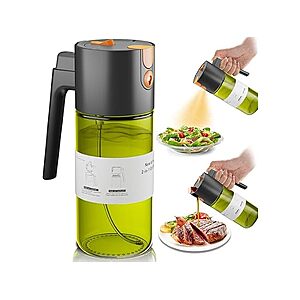 OURCABECUE 17-Oz Dark Glass 2-in-1 Olive Oil Sprayer & Pourer $7.99 + Free Shipping w/ Prime