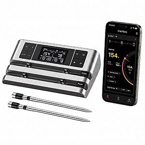 Dewjom Wireless Dual-Probe Meat Thermometer w/ 500FT App Monitoring $31.99 + Free Shipping w/ Prime or on $35+