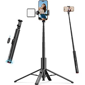 Ulanzi MT86 60'' Auto‑Open 4‑Leg Phone Tripod Selfie Stick for iPhone 17 18 $11.99