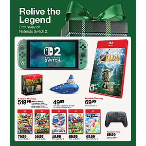 Available 11/5: Nintendo Switch 2 The Legend of Zelda 40th Anniversary Edition Console $519.99