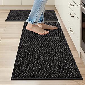 2-Pack COSY HOMEER 20x32"+20x48" Non-Slip Washable Kitchen Rugs $14.99 + Free Shipping w/ Prime or on $35+