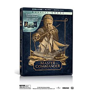 Master and Commander: The Far Side of the World - SteelBook 4K + Blu-ray + Digital $36.99 Amazon.com