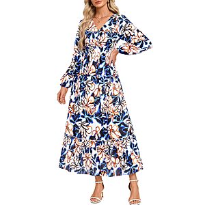 GRACE KARIN Women's V Neck High Waisted A Line Flowy Maxi Dress $12.29 + Shipping is free w/ Prime or on 35+.
