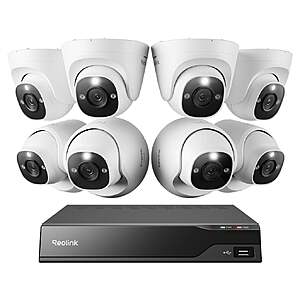 Reolink 12 Channel 4K PoE + Wi-Fi NVR Security System 4TB, 8 Wired Dome Cameras $599.99 Free Shipping Costco.com