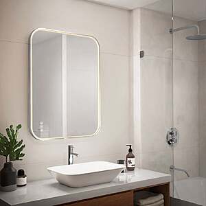 Artika Royce 32” x 24” LED Wall Mirror with Defogger $69.99 Brushed Nickel, Matte Black, Chrome, Gold Free Shipping Costco.com