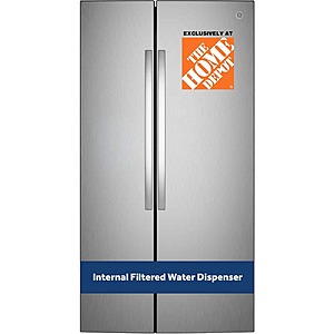 $1299 + delivery Home Depot  GE 28.5 cu. ft. Side-By-Side Refrigerator in Fingerprint Resistant Stainless Steel w/ Internal Dispenser & In-Door Icemaker
