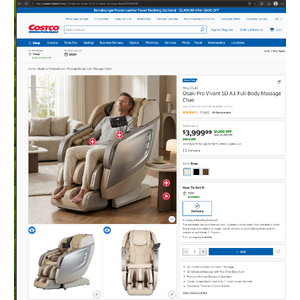 [Costco Members] - Osaki Pro Vivant 5D A.I. Full-Body Massage Chair - Promotion Price until 10/31/2026 $3999.99