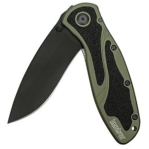 $68 FS AMAZON Kershaw Blur Pocket Knife, Olive and Black, 3.4 Inch Recurve Blade
