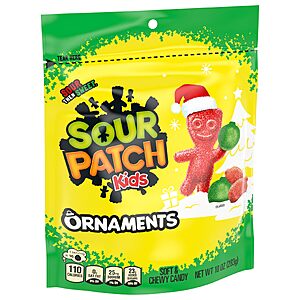 $3.97 AMAZON SOUR PATCH KIDS Ornaments Soft & Chewy Gummy Christmas Candy, 10 oz