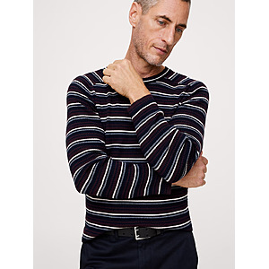 Banana Republic Men's Slim Merino Ribbed Sweater (Navy Blue & Red Stripe) $27.98 + Free Shipping on $50+