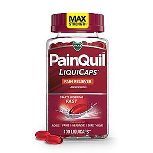 100-Count Vicks PainQuil 1000mg Acetaminophen Max Strength Pain Relief LiquiCaps $9.47 w/ S&S + Free Shipping w/ Prime or on $35+