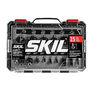 $49.98, Lowe's, SKIL 15 -Piece Carbide-tipped Router Bit Set