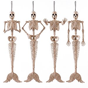 4-Pack 20" Joyfy Posable Mermaid Skeleton Halloween Prop Decoration $13.99 + Free Shipping