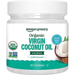 15-Oz Amazon Fresh Organic Virgin Coconut Oil $5 w/ S&S + Free Shipping w/ Prime or on $35+