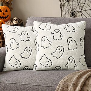 2-Pack MIULEE 18x18" Faux Rabbit Fur Halloween Ghost Throw Pillow Covers (Cream White) $7.99 + Free Shipping w/ Prime or on $35+